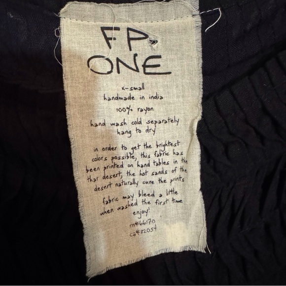 FP One Size X-Small Imperial Palm Pintuck Mini Dress Boho Beach Lace Up Tie Dye - Picture 7 of 7